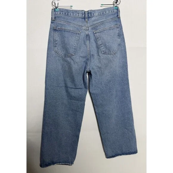 Algode Low Slung Baggy Jeans Womens 27 Blue Light Wash Libertine Relaxed Denim - Picture 4 of 15